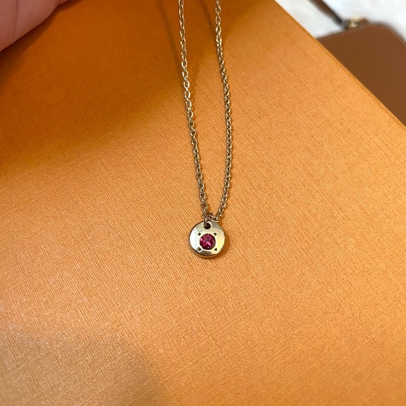 Ruby Hot Pink Crystal Pendant- July Birthstone - Picture 6 of 11